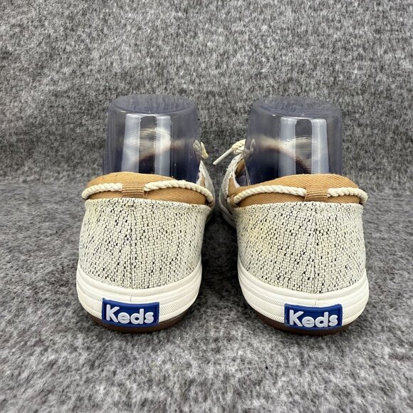 ✅Womens 8 Keds Ortholite Canvas Boat Shoes Beige Rope Laces Casual Comfort Sneak - Picture 9 of 14
